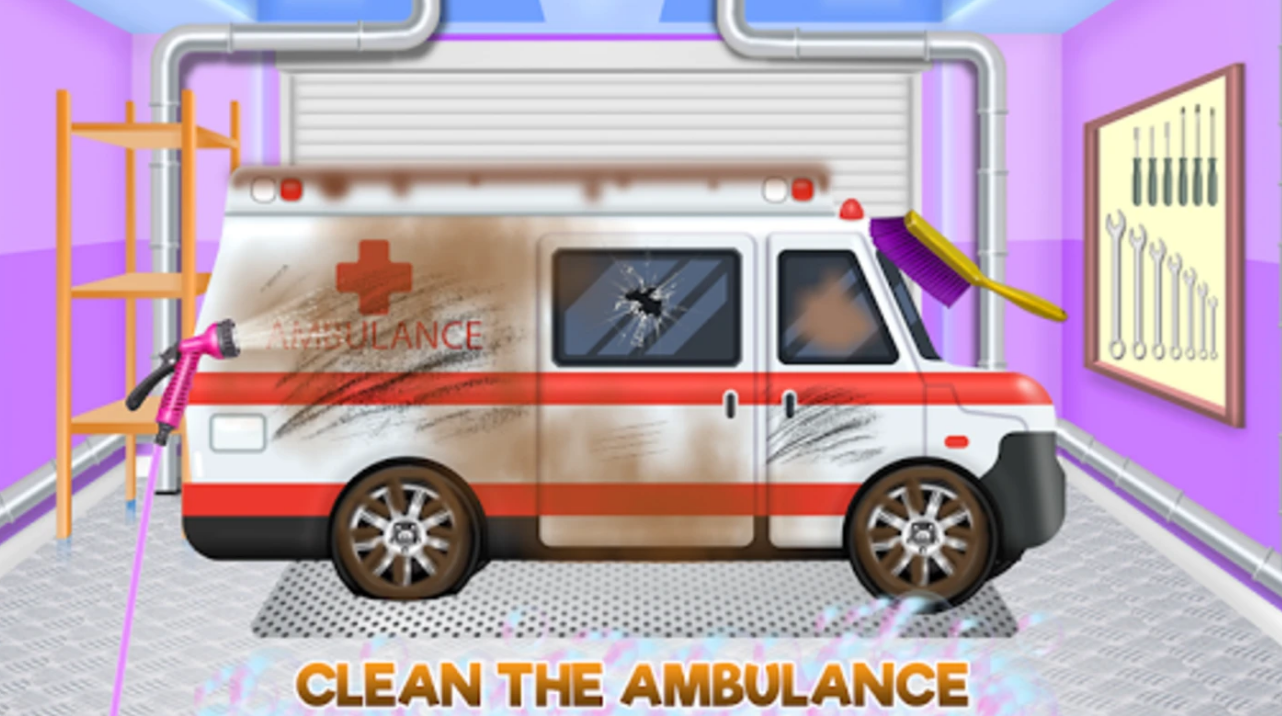 Emergency Vehicles at Car Wash