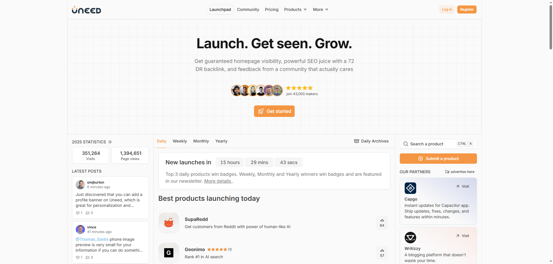 Uneed Community — The Social Publishing Home My Projects Actually Grow In