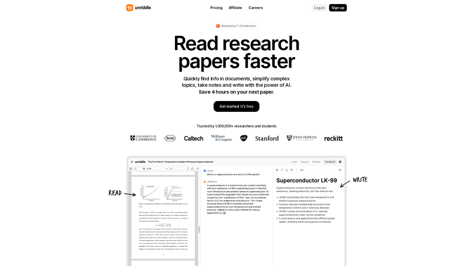 Unriddle | Faster research