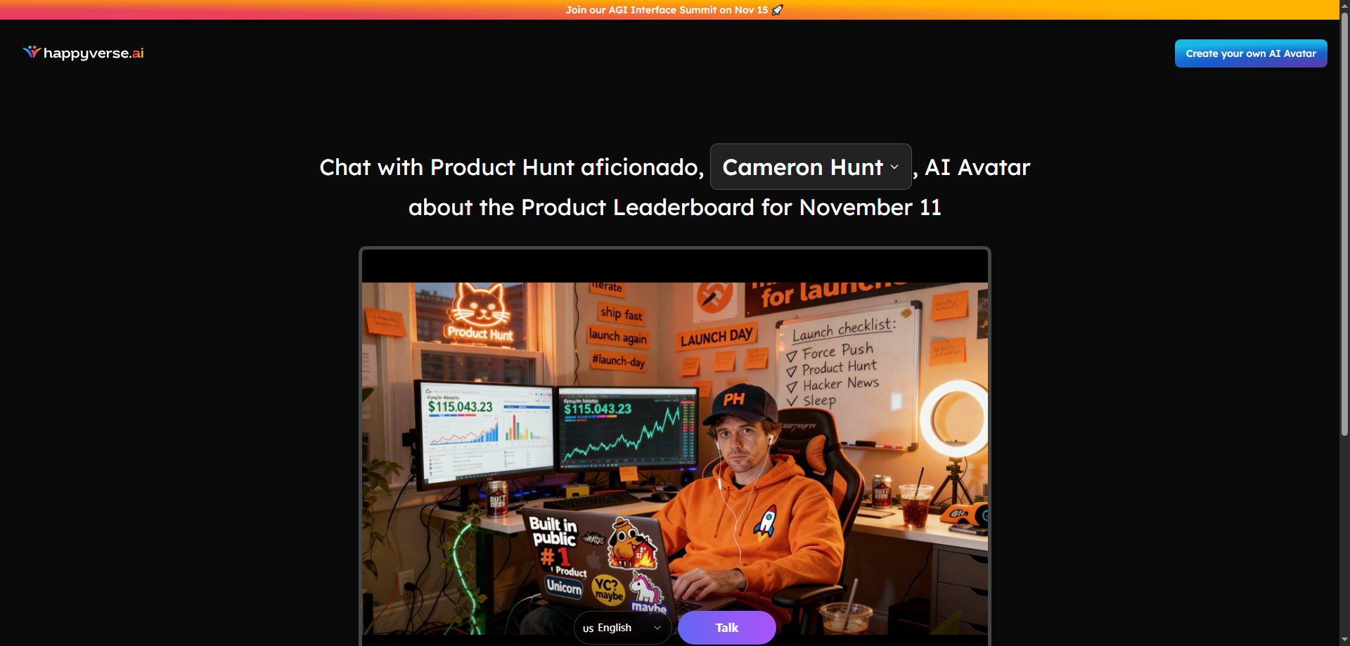 Happyverse: Create Your Own Interactive AI Virtual Avatar in Minutes