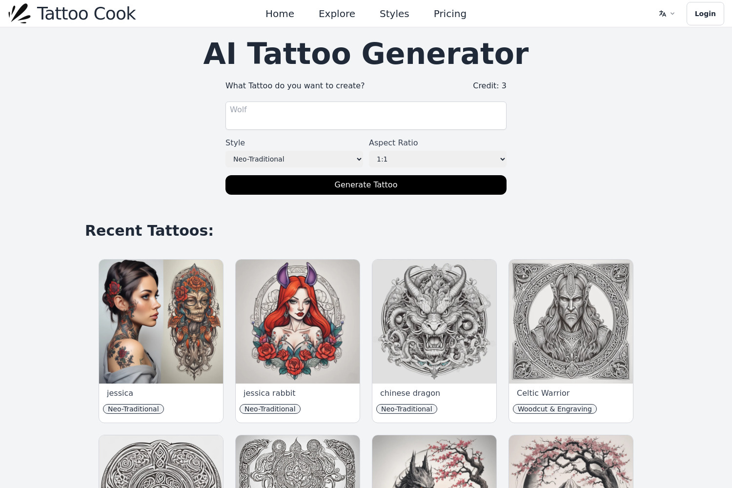 Tattoo Cook: AI Tattoo Generator - Create Stunning Tattoo Designs Easily