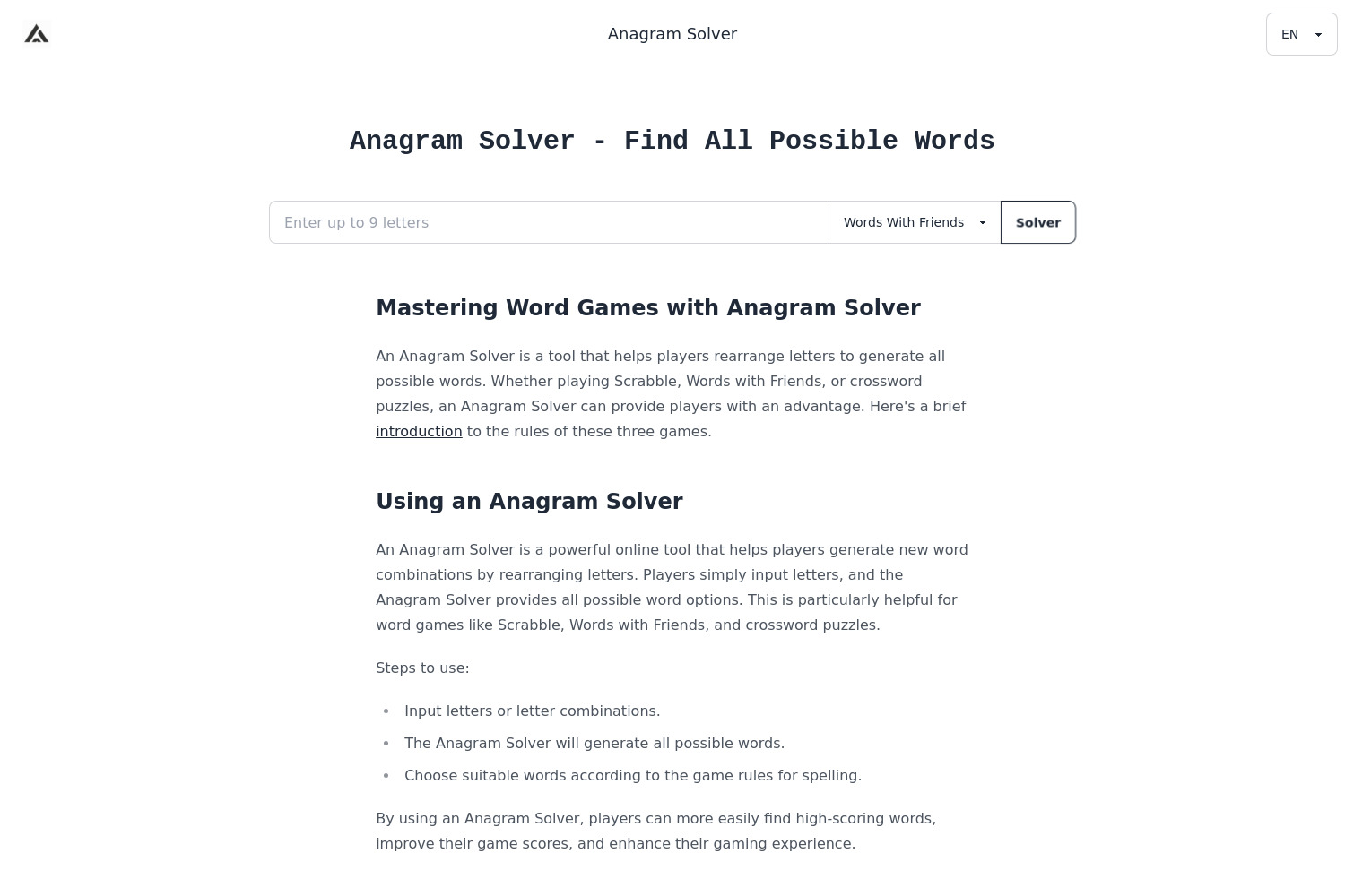 Anagram Solver: The Ultimate Tool for Word Game Enthusiasts