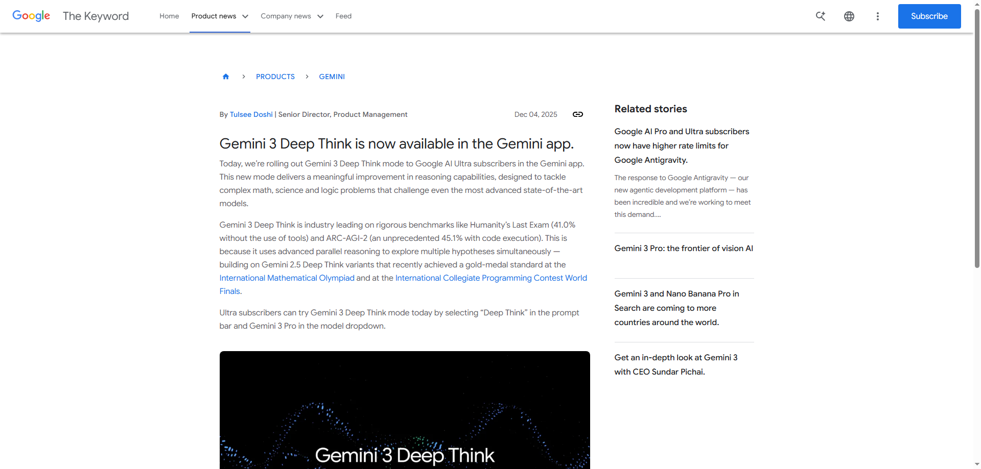 Gemini 3 Deep Think by Google: The Most Advanced AI for Complex Problem Solving Gemini 3 Deep Think by Google: The Most Advanced AI for Complex Problem Solving
