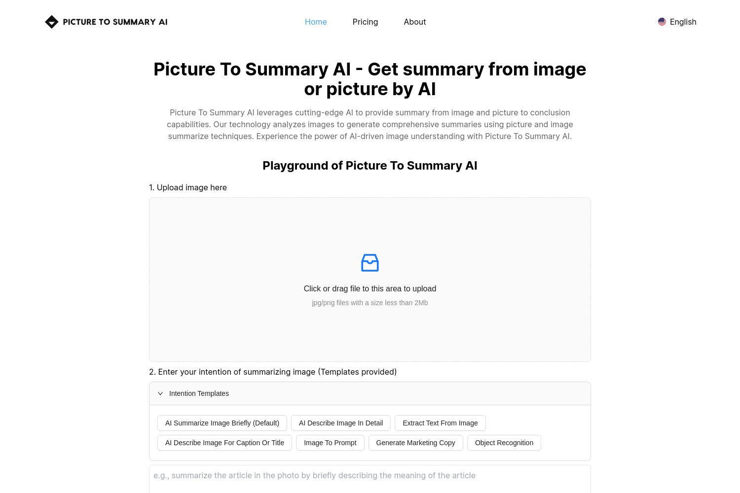 Picture To Summary AI: Extract Concise Summaries from Images