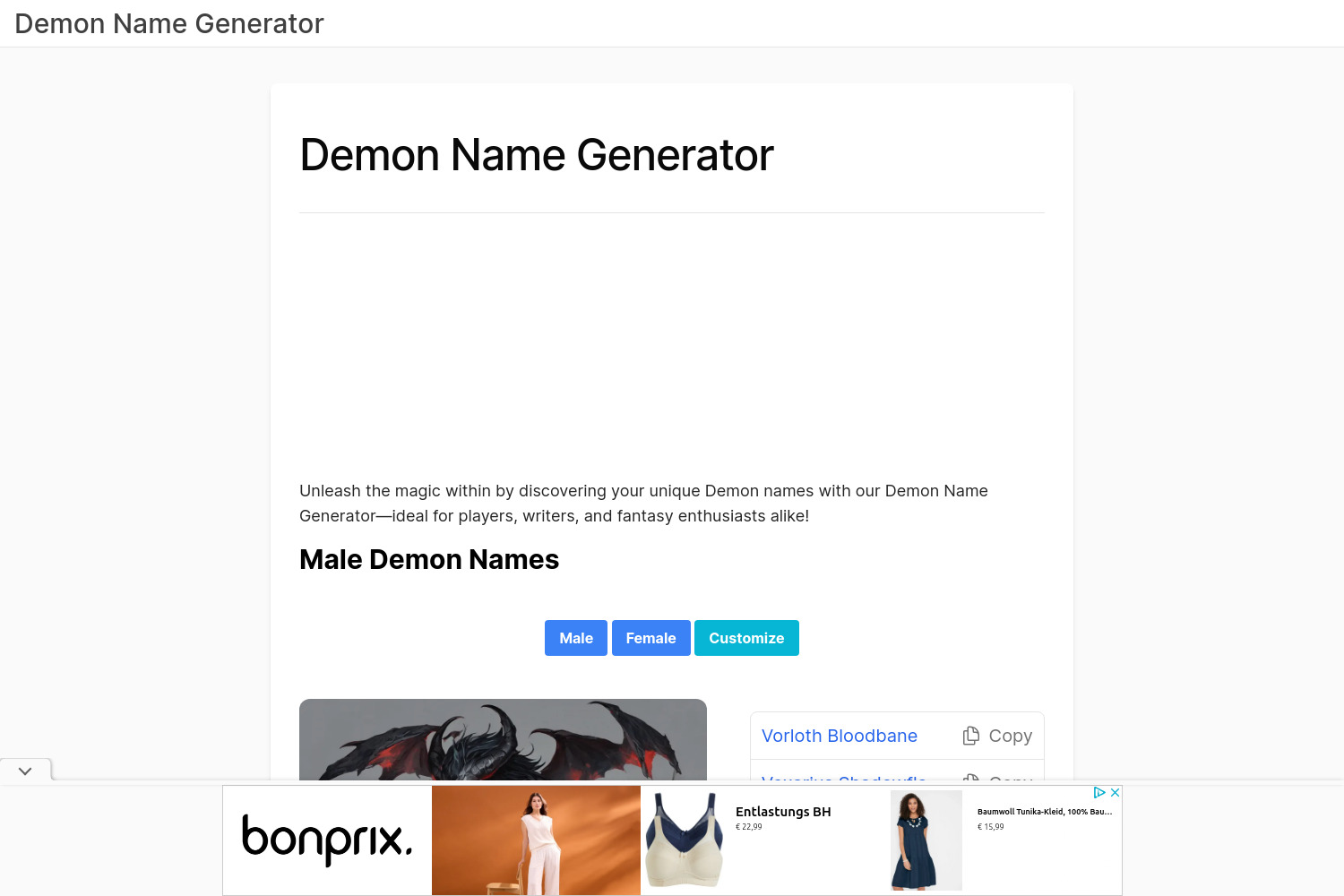 Enhance Your D&D Campaign: Unleash Unique Demon Names with the Demon Name Generator