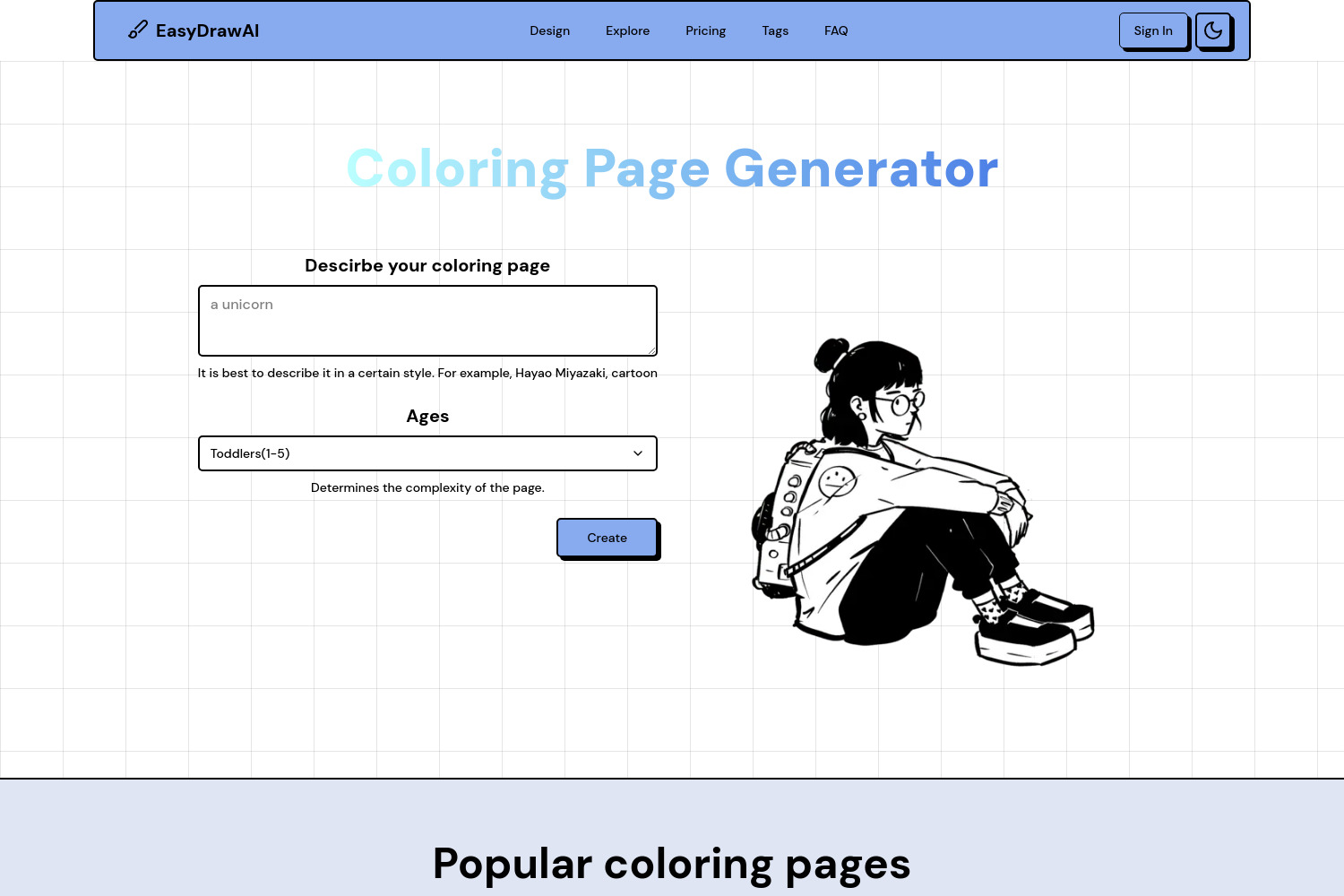 EasyDrawAI: Create Personalized Coloring Pages with AI