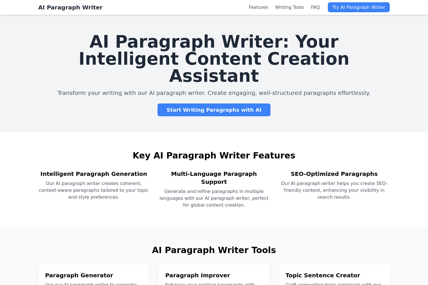 AI Paragraph Writer: Generate High-Quality Paragraphs Efficiently