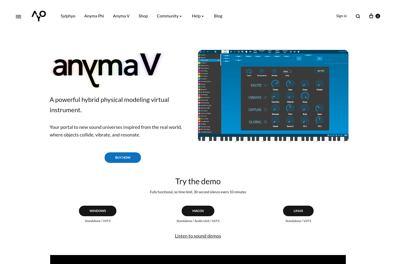 Anyma V: Hybrid Physical Modeling Virtual Instrument