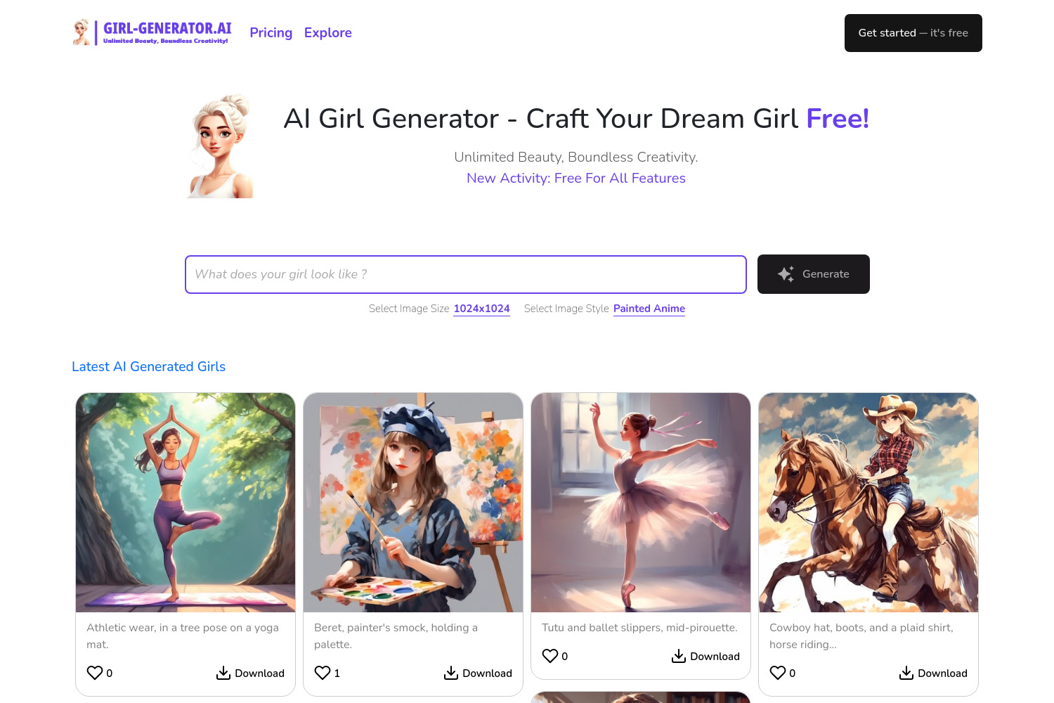 Girl-Generator.ai: Generate Unique AI Girl Images with Girl-Generator.ai