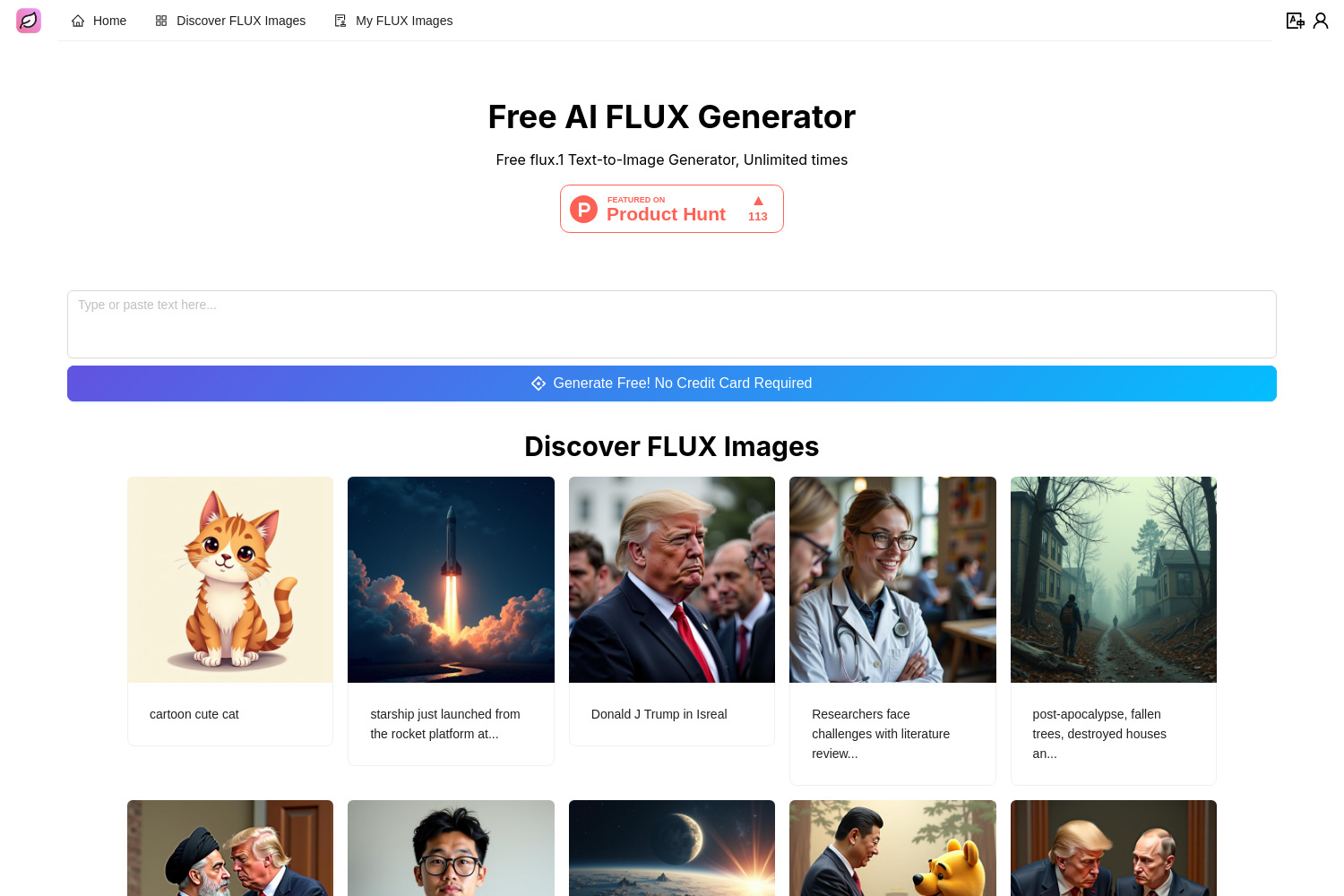 AI Flux.cc: Unlimited Free AI Text and Image Generation