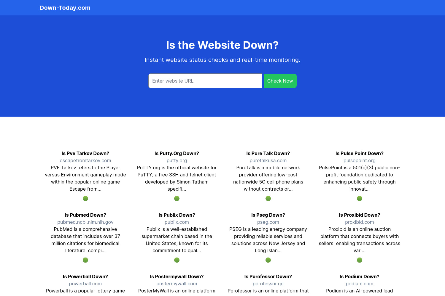 Down Today: Real-Time Website Status & Outage Alerts