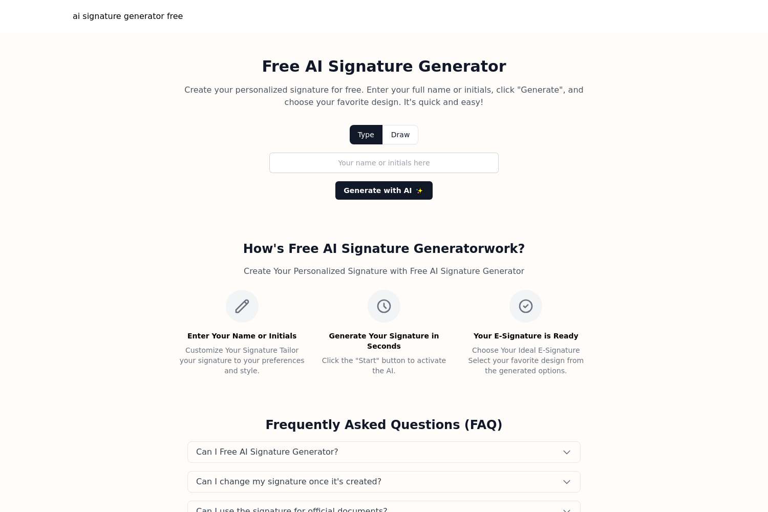 AI Signature Generator: Create Handwritten and Calligraphy Signatures Online