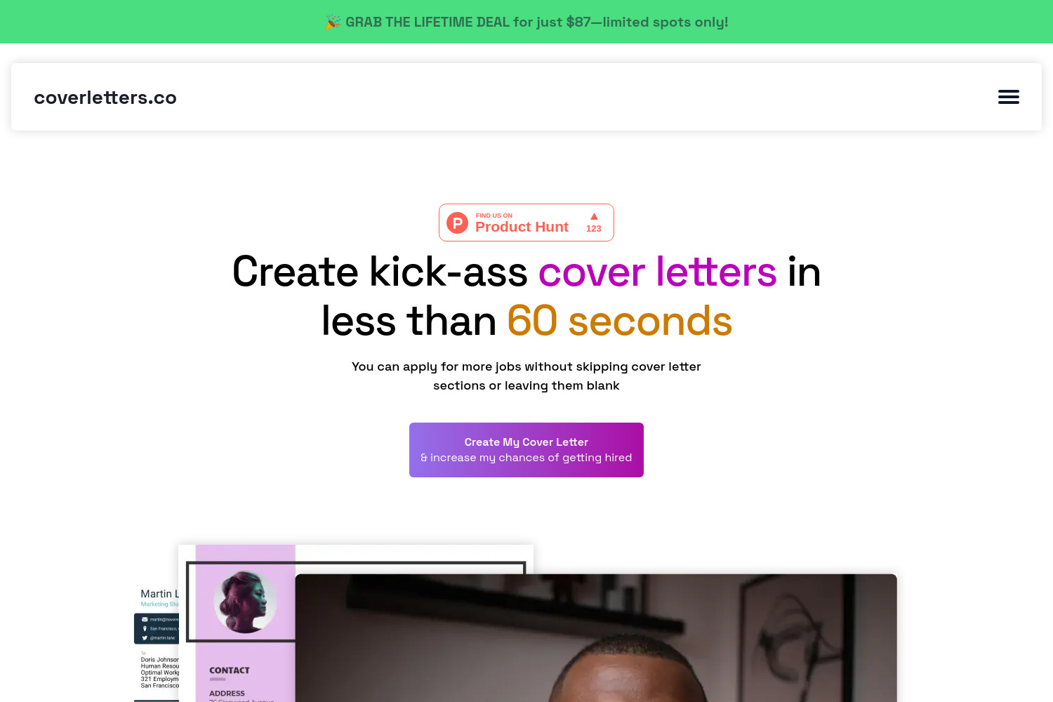 Coverletters: AI-Generated Cover Letters in Seconds