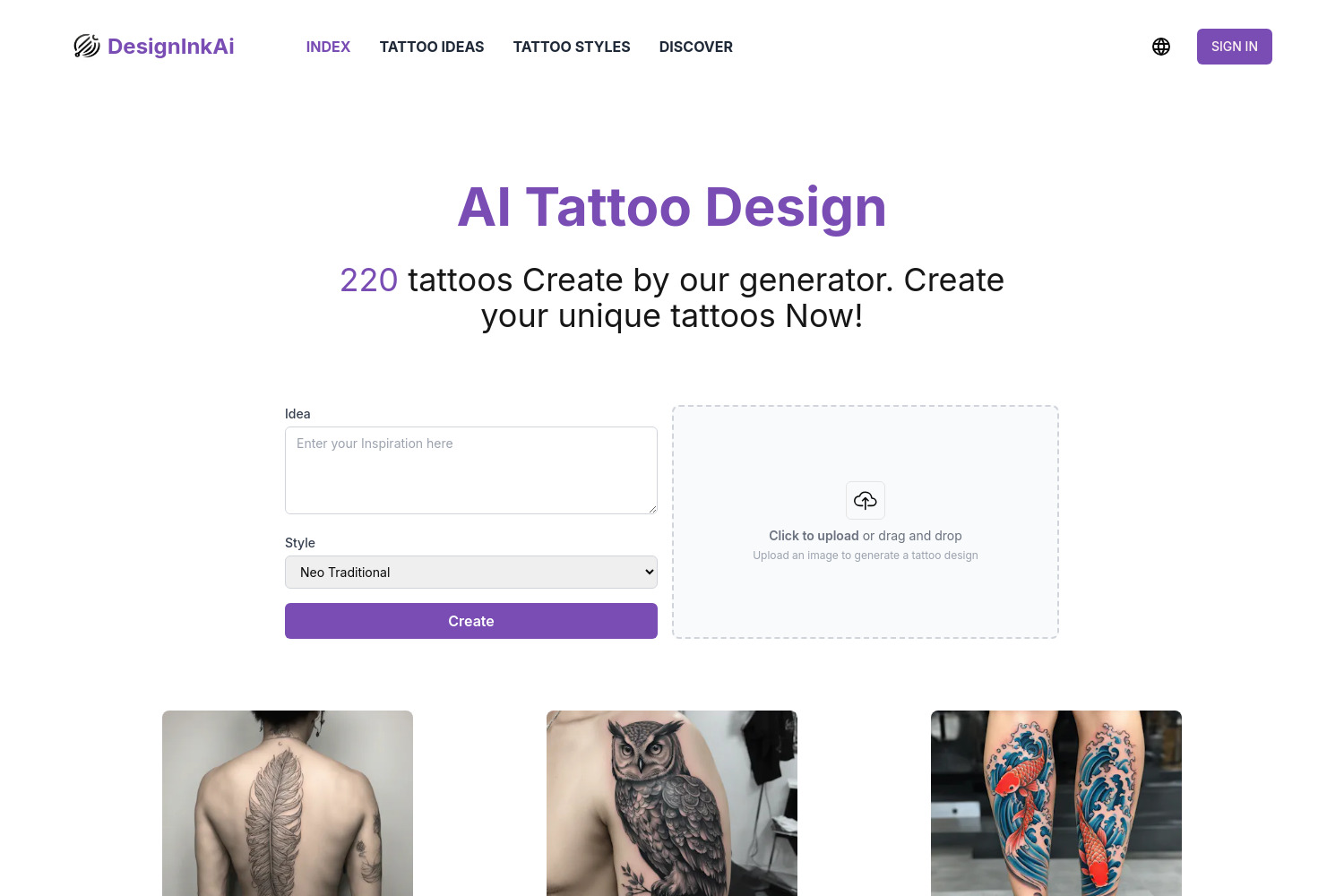 Designinkai: Create Custom Tattoos with AI Precision