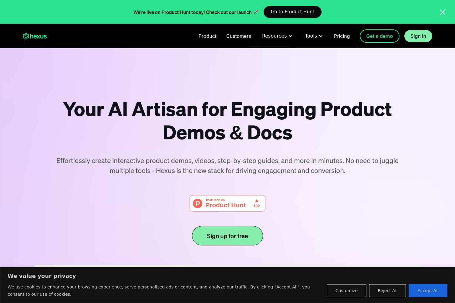 Hexus AI: Effortless Interactive Product Demos and Guides