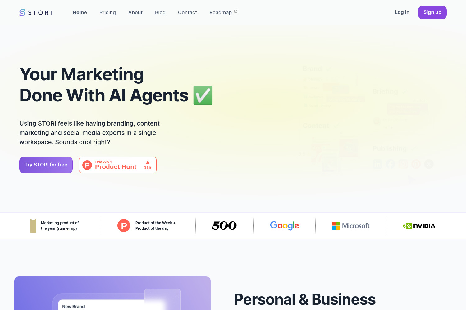 STORI: AI-Powered Brand Marketing and Content Creation for Social Media