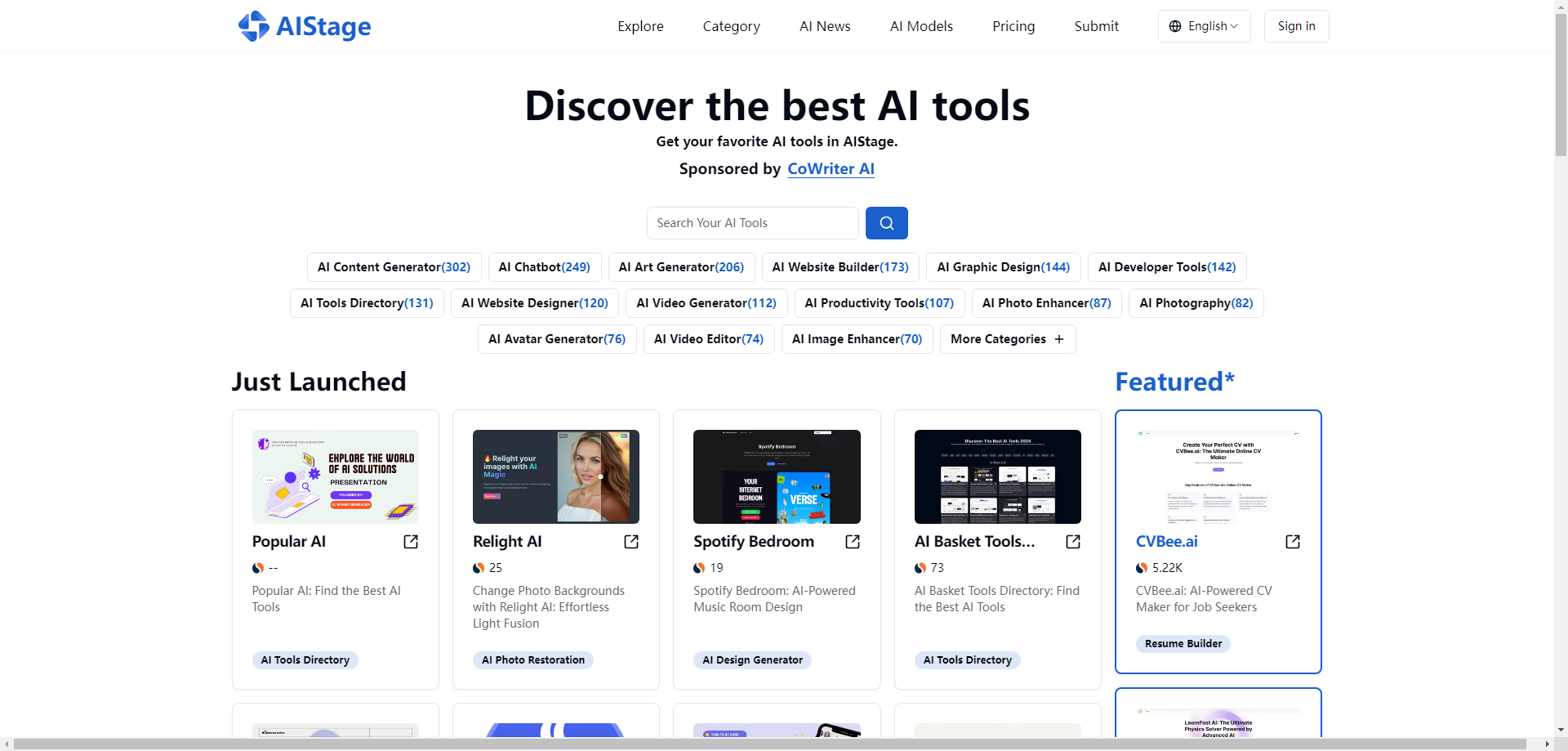 AIStage - The Ultimate AI Tools Directory of 2024