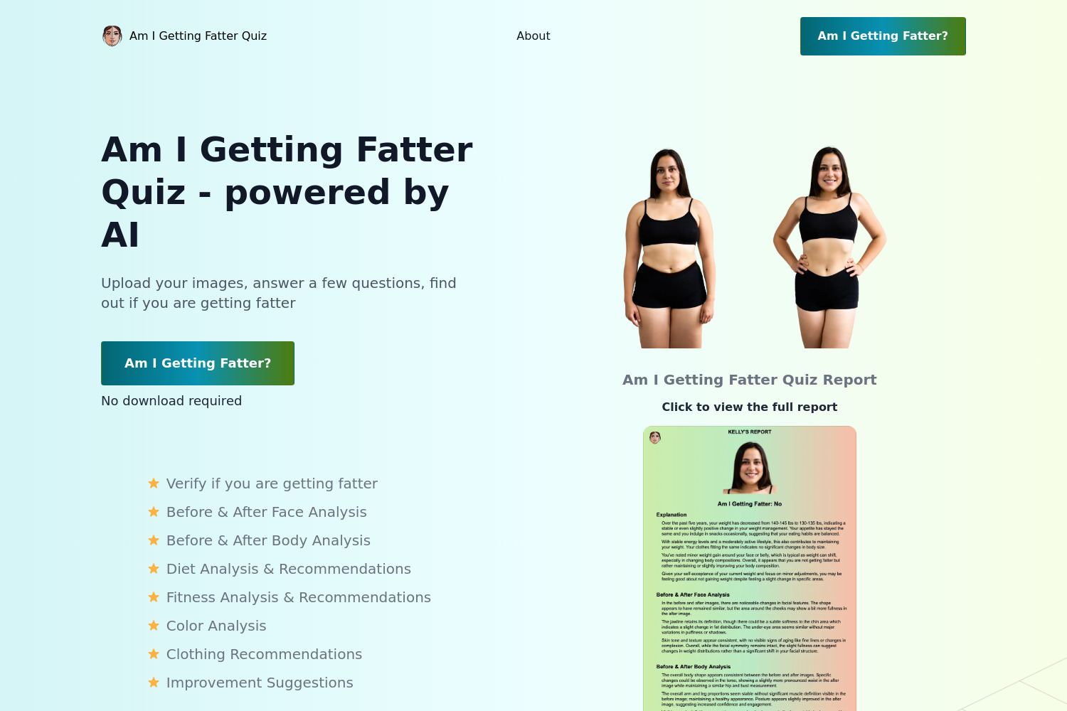 Am I Getting Fatter Quiz: AI-Powered Weight Check