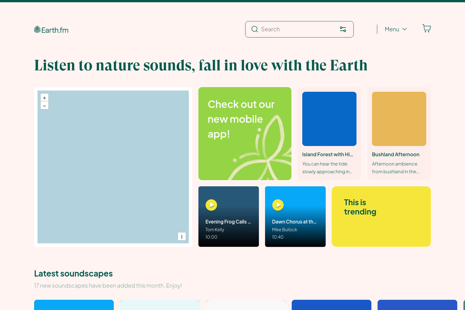 Earth.fm App: Explore High-Quality Nature Soundscapes Worldwide