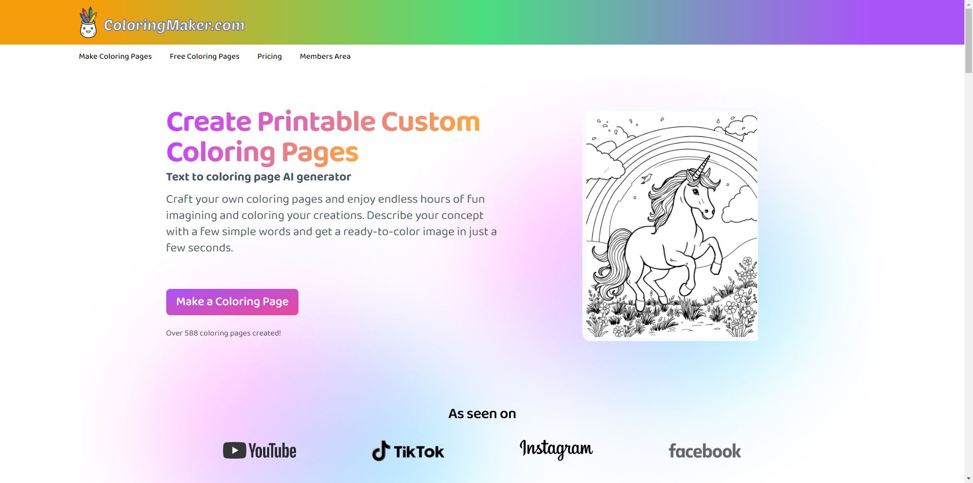 Coloring Maker - Create Custom AI-Generated Coloring Pages