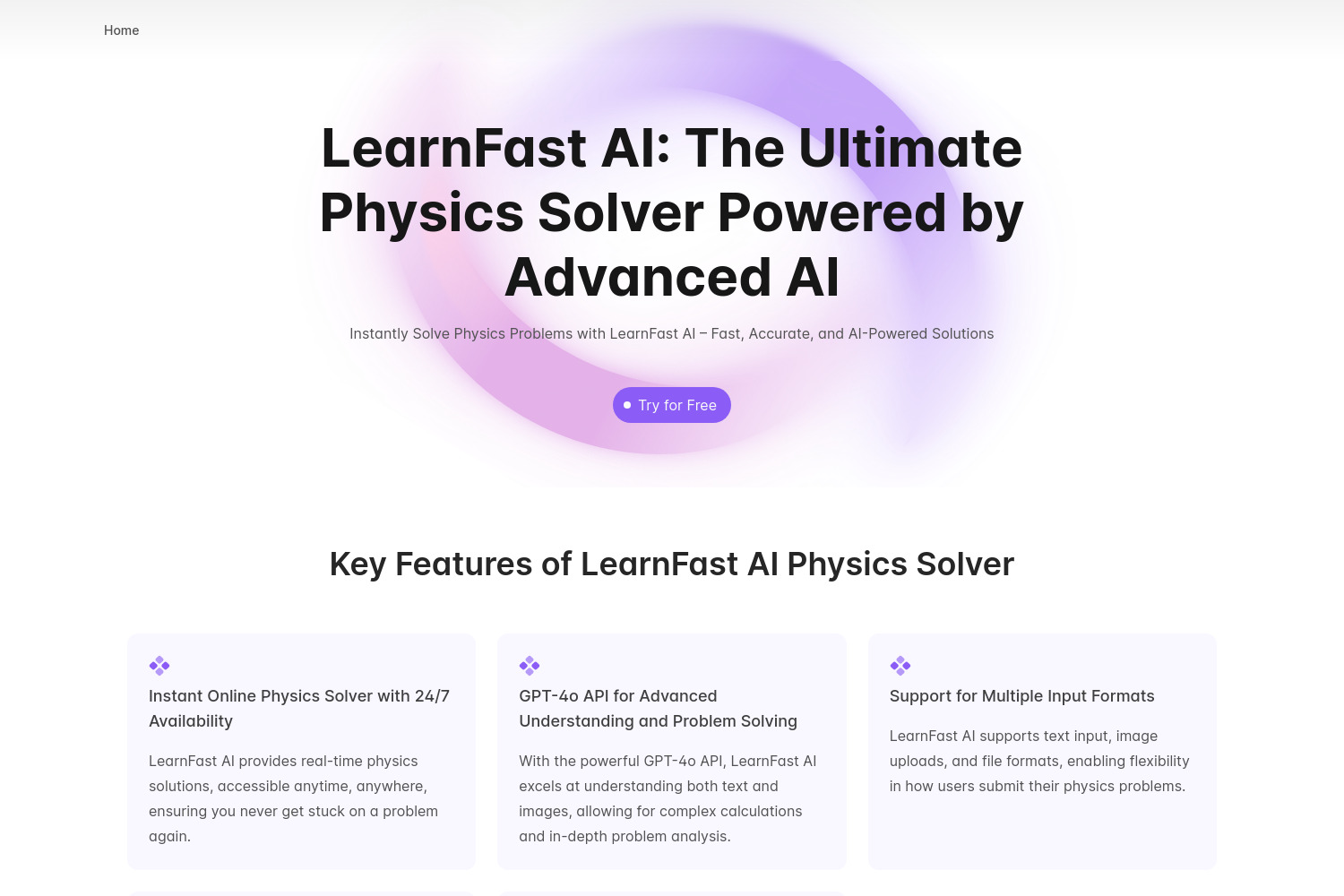 LearnFast AI: Your Instant Physics Problem Solver