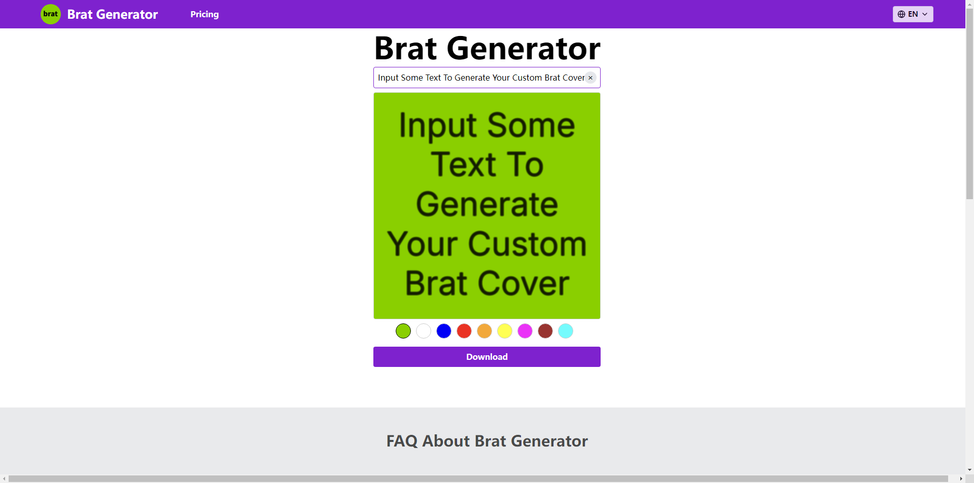 Brat Generator - Your Free Tool for Custom Charli XCX Album Covers