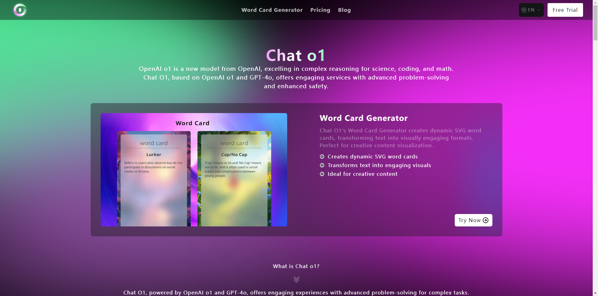 Chat O1: Your Free AI Chat Companion