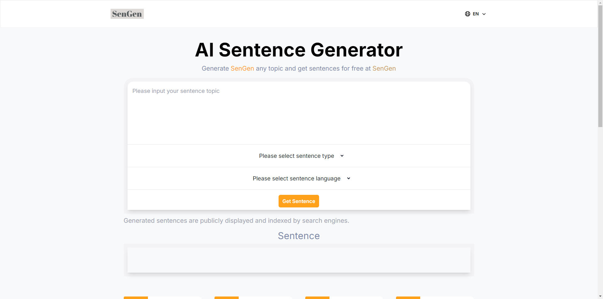 AI Sentence Generator - SenGen: Effortless Sentence Creation with AI