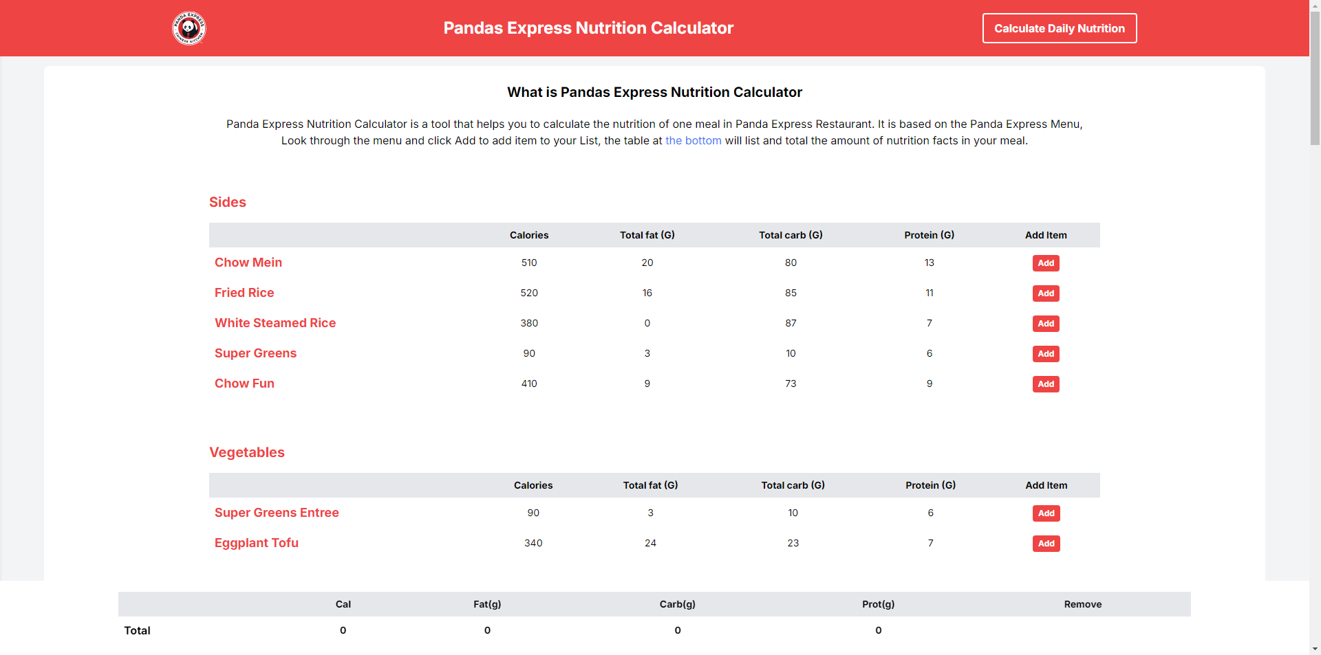 Panda Express Nutrition Calculator: Track Your Meal's Calories and Macros