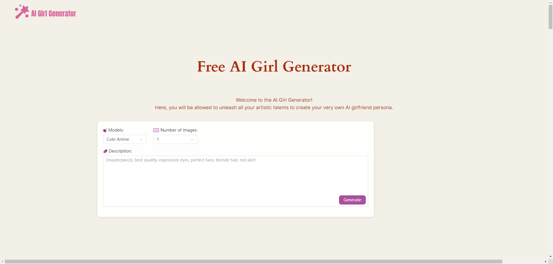 AI Girl Generator – Effortlessly Create Realistic Female Characters