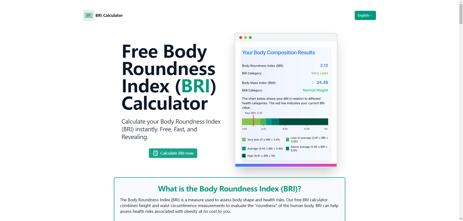 BRI Calculator - Assess Body Shape and Health Risks Instantly