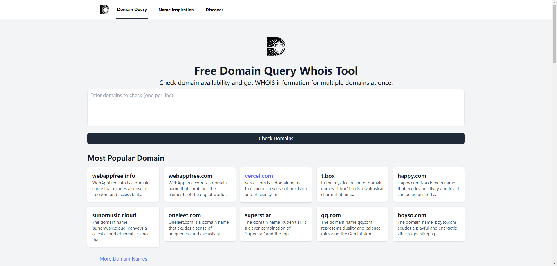 Domain Query Tool - AI-Powered Domain Search and Analysis