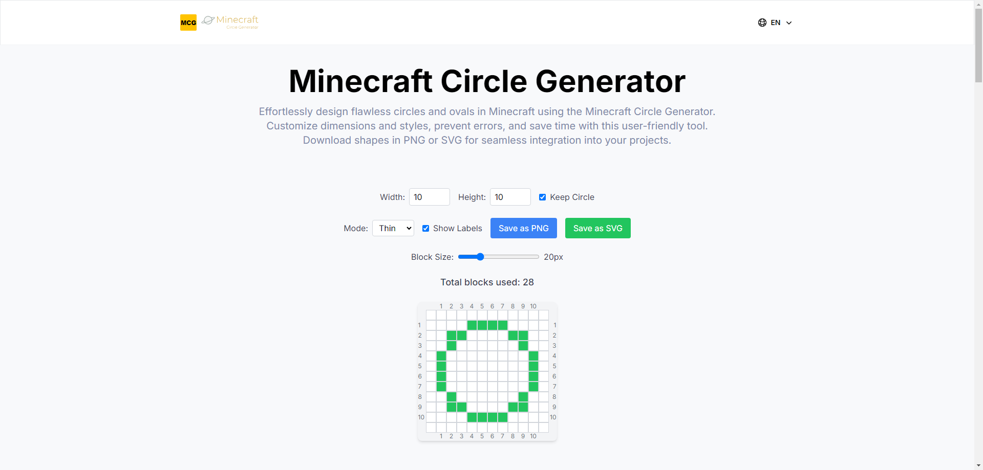 Minecraft Circle Generator - Effortlessly Create Pixel-Perfect Circles