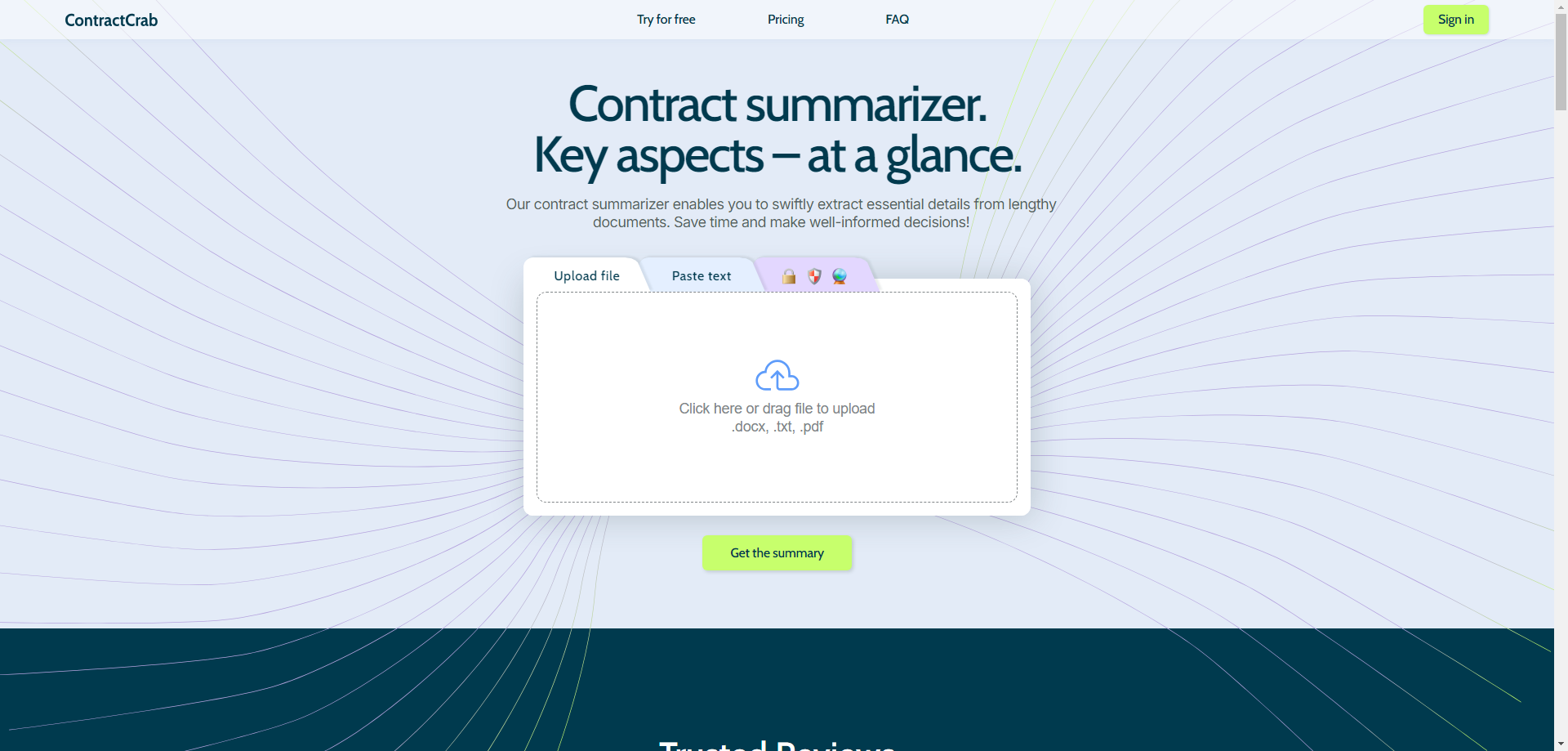 ContractCrab - Streamline Contract Summaries with AI