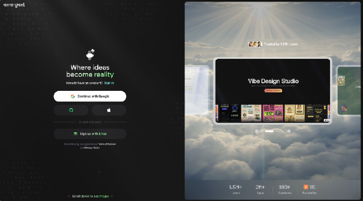 Emergent: Transforming Ideas into Reality Through Conversational No-Code AI