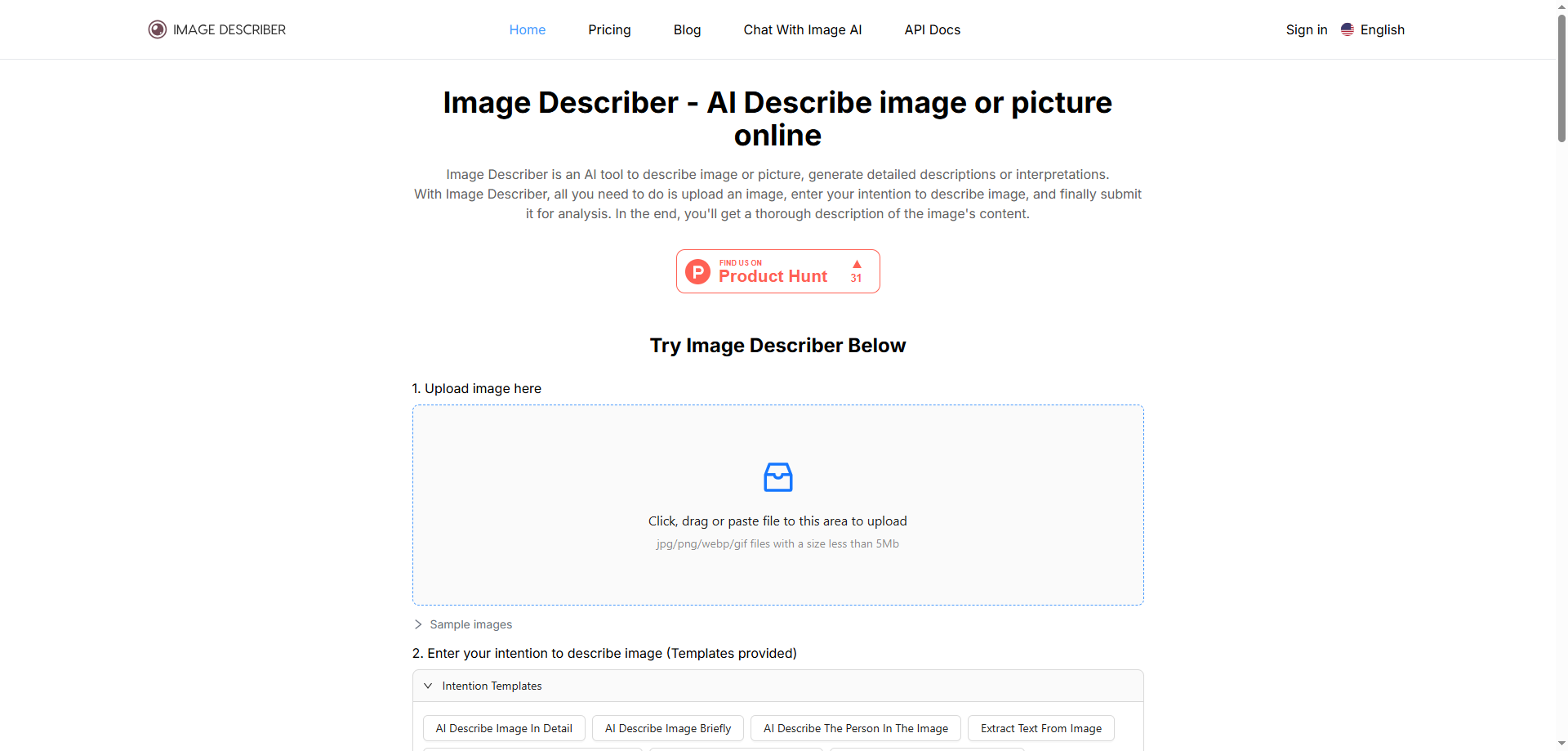 Image Describer – AI Tool for Captions, Prompts & Text Extraction