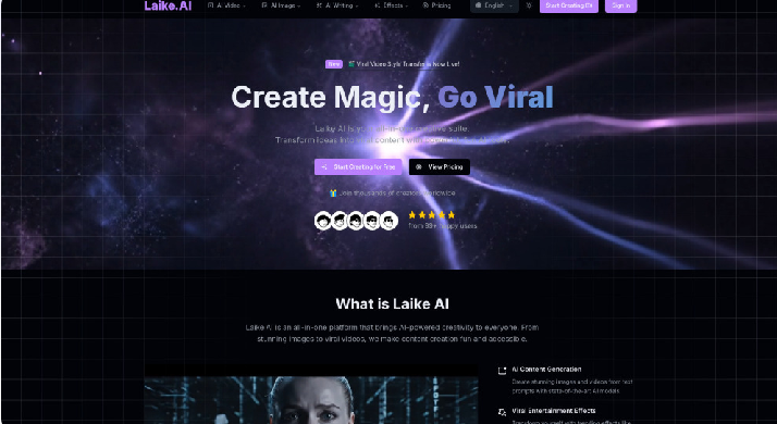 Laike AI: The All-in-One Platform for Creative Entertainment