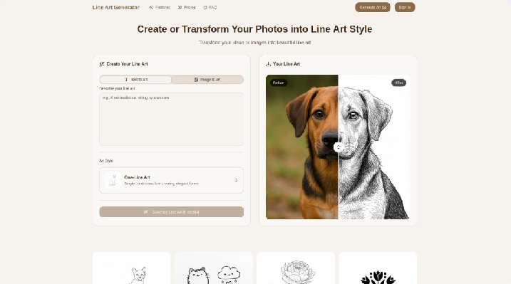 Line Art Generator: Transforming Images and Ideas into Artistic Line Drawings