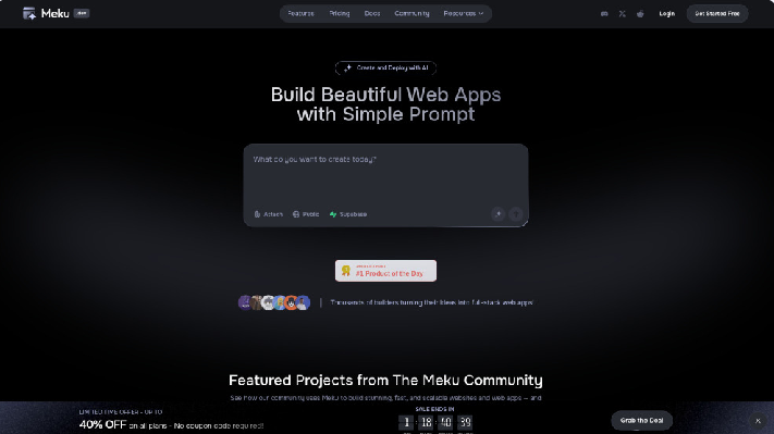 Meku.dev: AI-Powered Web App and Site Builder for Developers
