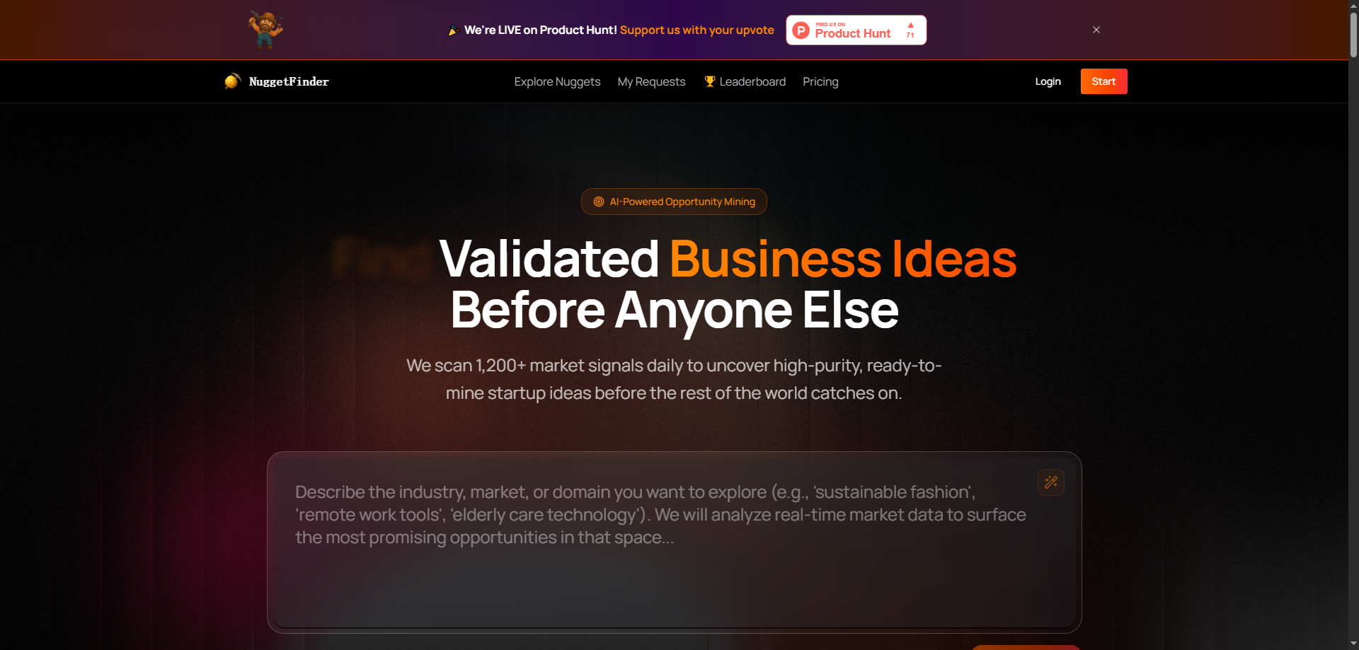 Discover Hidden Startup Gold with NuggetFinder