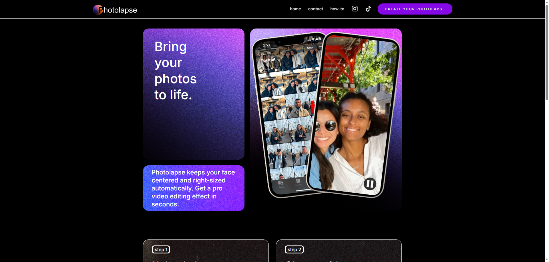 Photolapse – AI Tool for Face-Centered Timelapse Videos from Photos