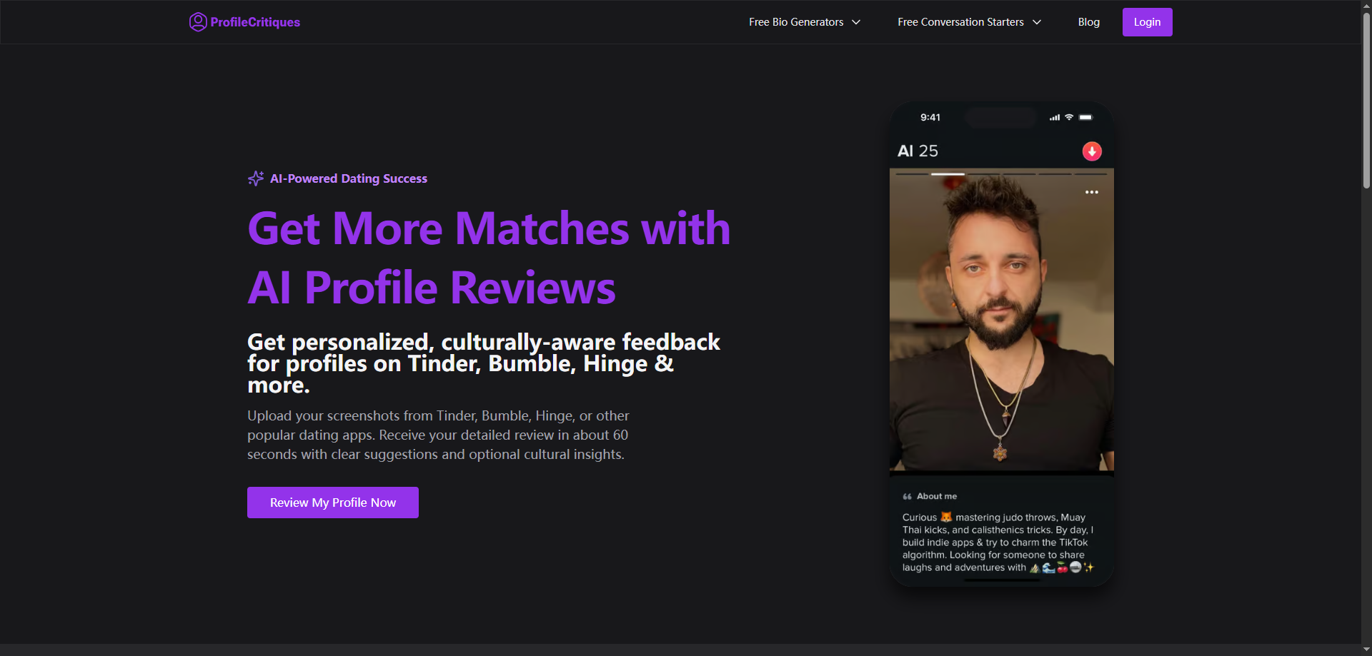 ProfileCritiques: AI-Powered Dating Profile Optimization for Better Matches