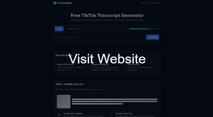 Unlock the Power of TikTok Transcription with Transcriptik AI