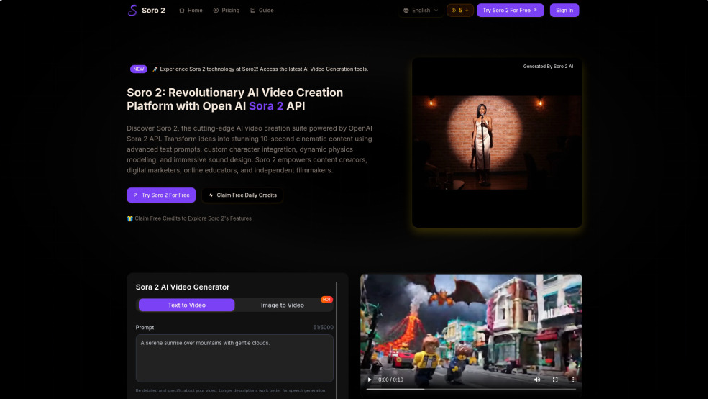 Soro2: Transform Your Ideas into Stunning Cinematic Content